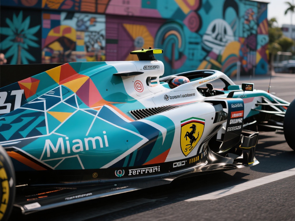 法拉利迈阿密站特别涂装亮相：蓝红交融彰显独特魅力