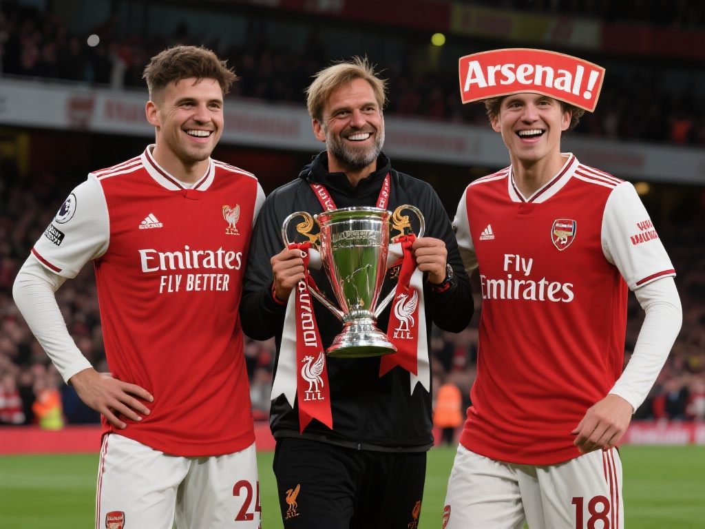 嘲讽拉满!利物浦球迷举旗:阿尔特塔伴娘服,总是伴娘从不是新娘 这种创意不仅是一种调侃,更反映了球迷对对